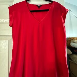Express Women's Bright Red Cap Sleeve Blouse